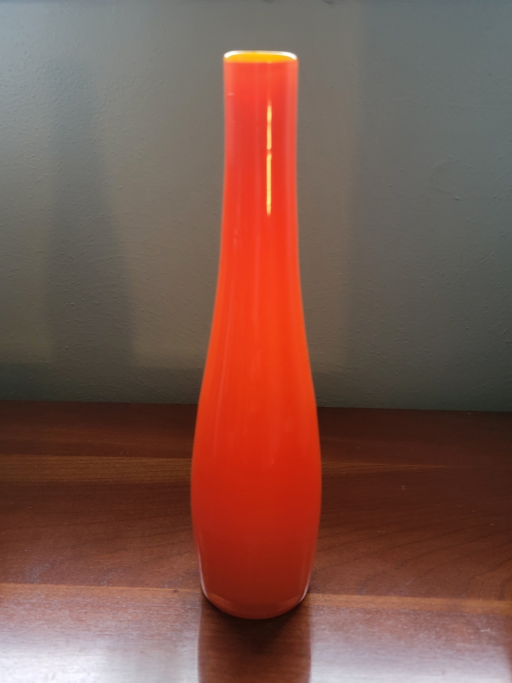 Orange Glass Decorative Vase - Bold Orange Accent